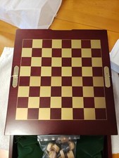 CHESS  CHECKERS WOODEN BOX with DRAWER - BRAND NEW