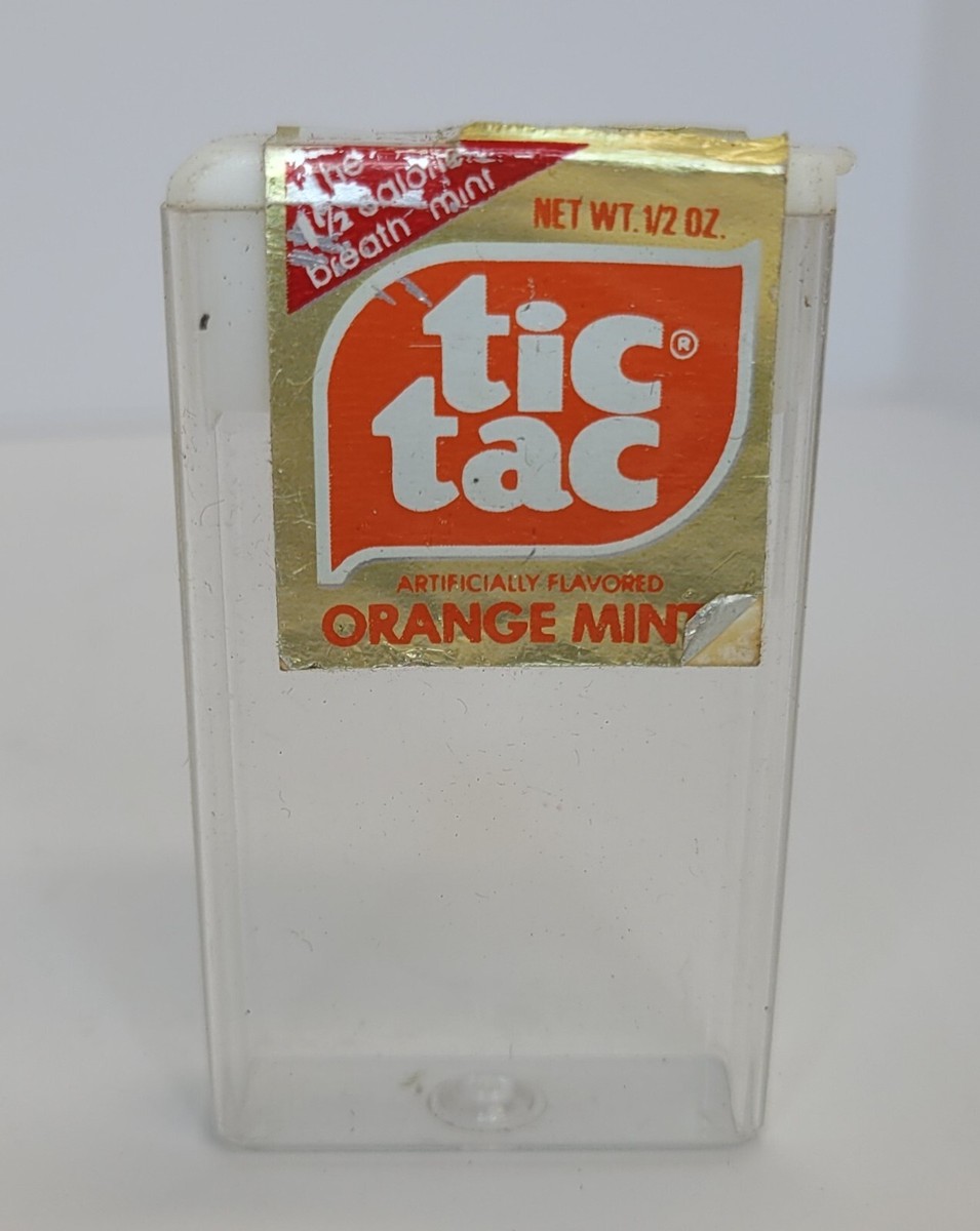 Vintage Tic Tac FERRARO 1985 Breath Mints ORANGE MINT Container