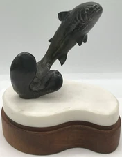 Robert Cavanaugh Bronze Fish Mounted Stone Wood Numbered 1/25 Signed 