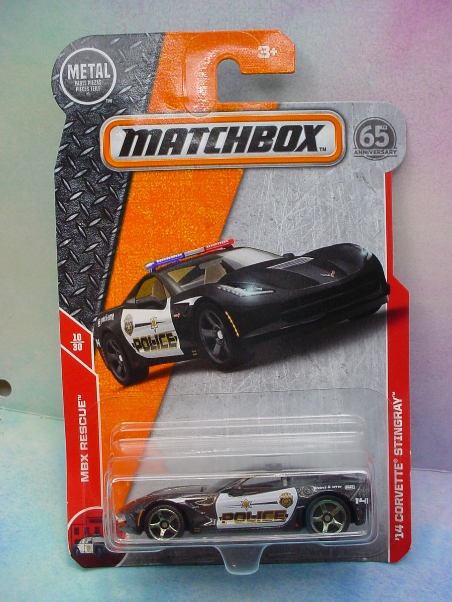 2018 Matchbox '14 CORVETTE STINGRAY #62 🔥black;white;POLICE;🔥MBX