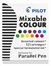 Pilot Parallel Ink Cartridges in Assorted Colors - Pack of 12 - NEW - P77312