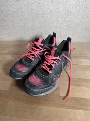 Reebok Zigtech Neon Pink Gray Size 5 Shoes Black Ortholite Sneakers