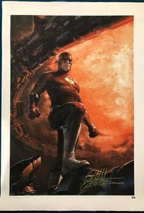GABRIELE DELL'OTTO signed FLASH Canvas Batman Superman CGC Justice League Movie