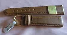 Bracelet de montre cuir véritable veau marron Largeur 20 mm neuf boucle dorée