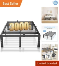 Heavy Duty Metal Full Size Bed Frame - 14-Inch with Integrated Storage Solution