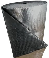 REFLECTIVE BLACK / SILVER FOIL Double BUBBLE Foil Insulation Roll 4X75 300SF R8