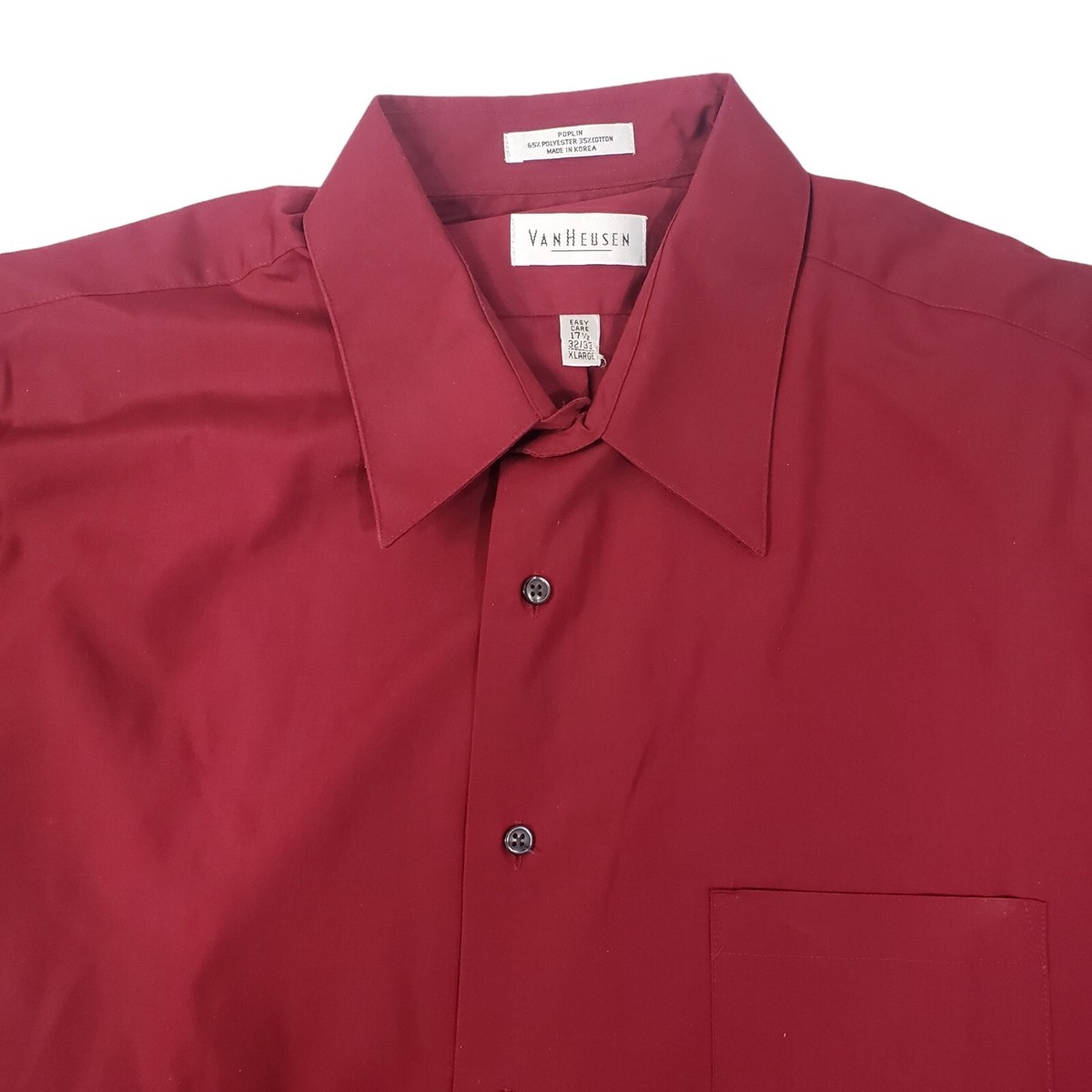 ボタン Van Heusen Dress Shirt Mens Size 17.5 32/33 X Large Long Sleeve