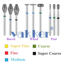 10pc Dental FG Diamond Burs for High Speed Handpiece Barrel Wheel Pear Shape