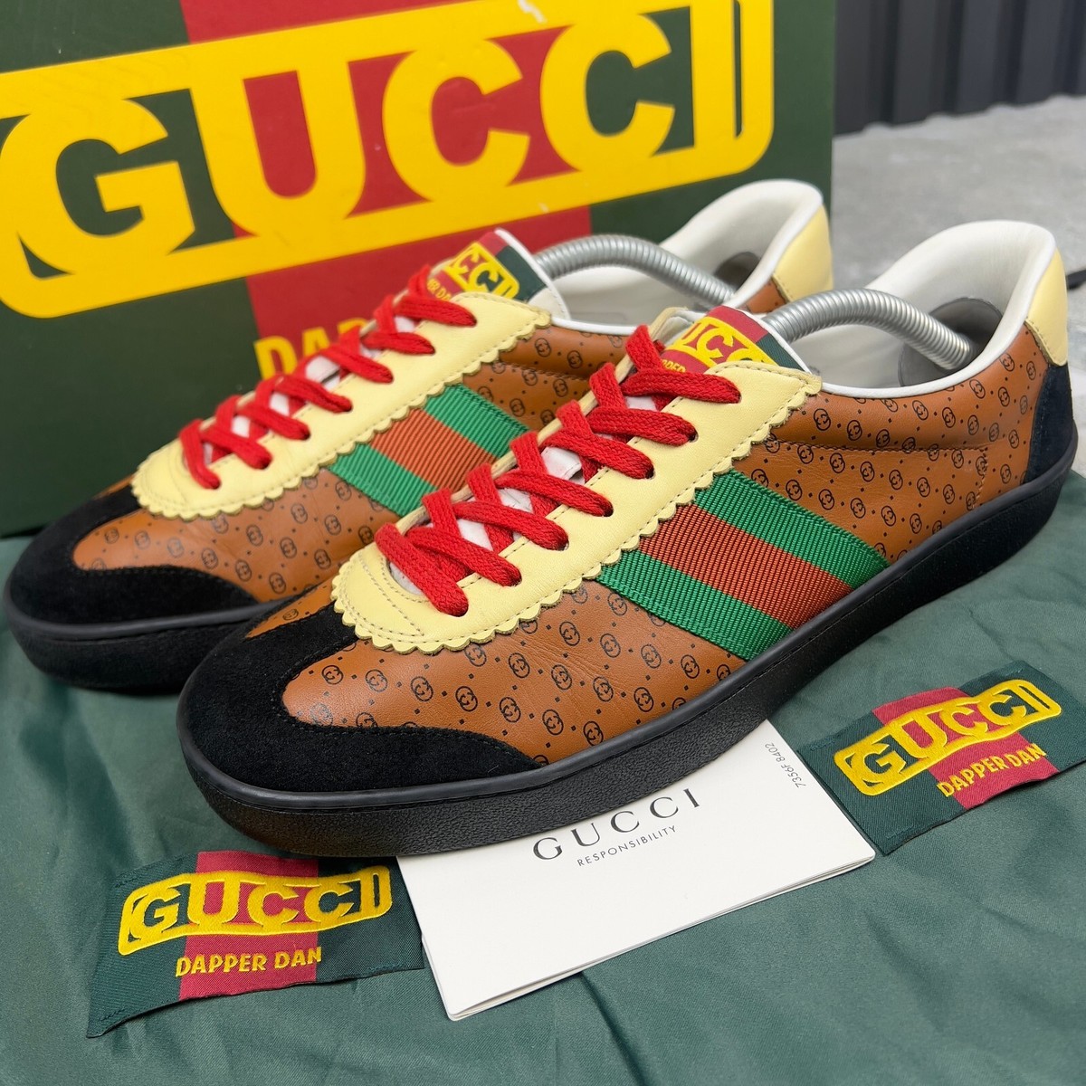 Gucci x Dapper Dan Adidas Web G74 GG Monogram Sneakers Brown US  EUR*