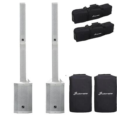 2 x Studiomaster Direct 121MX weiß Säulenarray mit Taschen