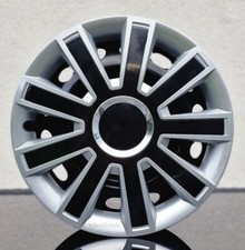 Full set silver/black 14" wheel trims hubcaps to fit FIAT PUNTO