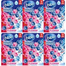 Image of Bloo Power Active Toilet Rim Block Fresh Flowers 3 x 50g - Pack of 6