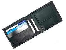 RFID Blocking Leather Men's Bifold Wallet Credit Card Holder Coin Change Pocket