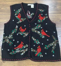 Christmas Bobbie Brooks Women's Vest Size 18W/20W Multicolored Cardinals