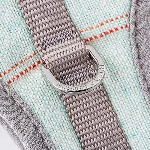 Dog Harness, No-Pull Anti Choke Tweed Harness Vest, M Medium Aqua Checkered Dog Harness, No-Pull Anti Choke Tweed Harness Vest, M Medium Aqua Checkered