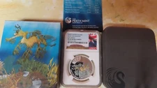 Australia 50 Cents 2009 Sea Life Leafy Sea Dragon 1/2 Oz Silver NGC PF 69 w box
