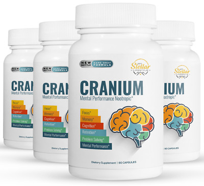 4 Pack Cranium, supports memory, focus & cognitive function-60 Capsules x4