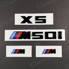 New Oem X5 M50i Gloss Black Badges For Bmw Emblem Set M Power