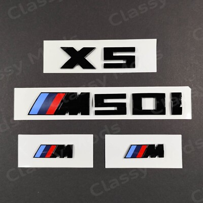 #ad #ad X5 M50i Gloss Black Badges for BMW Emblem Set M Power $35.84