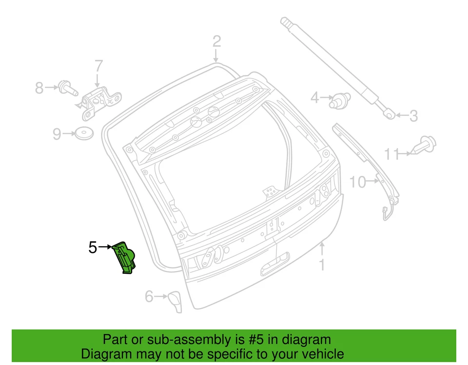 Parachoques puerta levadiza Edge MKX original Ford OEM 2007-2014 7T4Z-78404C04-A Foto 2 de 4