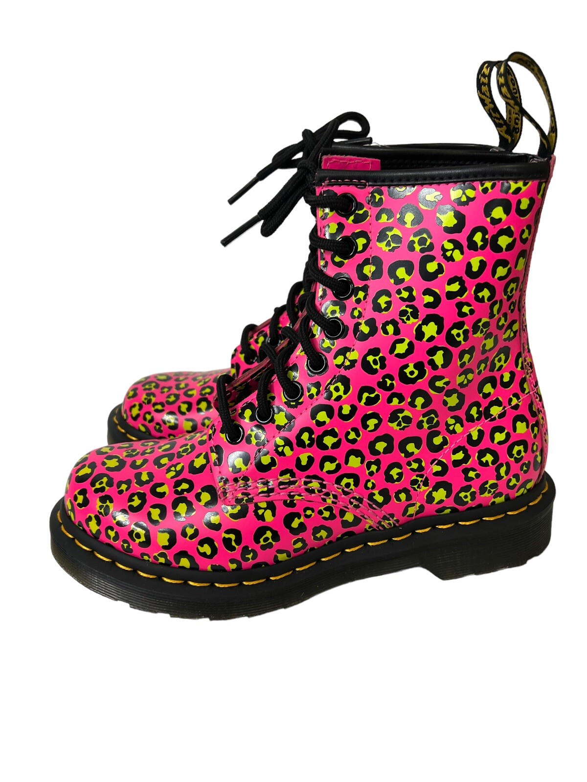 Dr Martens 6 Women's Boots 1460 Clash Pink Loud Leopard Smooth image 5