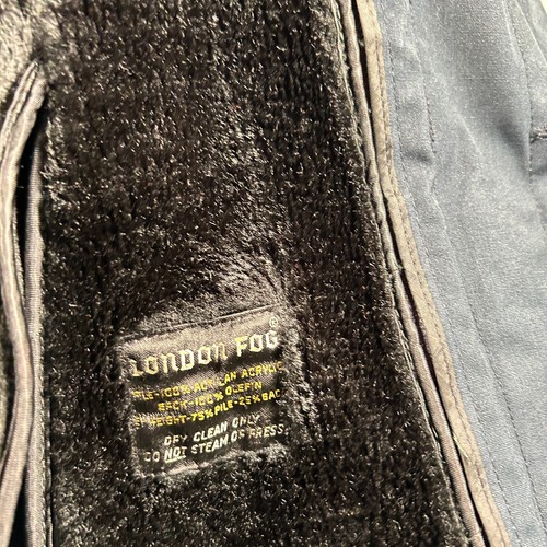 Vintage London Fog Maincoats Trench Coat Men 42R Faux Fur Lined Gray Made In USA - Picture 4 of 11