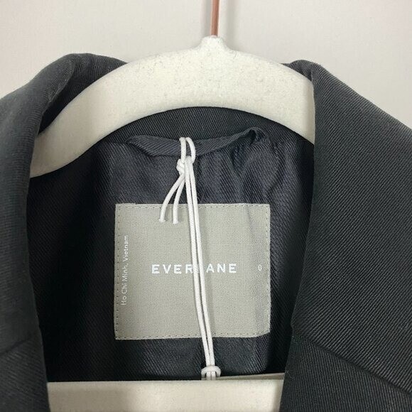 Everlane the 80s Blazer Black Womens 0 Oversized Jacket Career Professional
