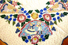 Handmade Appliqued / Embroidery Cotton Quilt  101"  x   91" — photo 2
