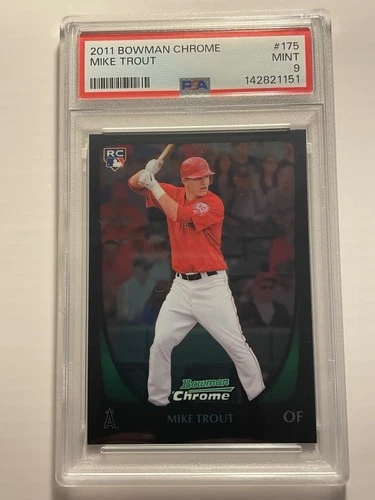 2011 Bowman Chrome Mike Trout #175 (RC) Rookie Angels PSA 9 Mint