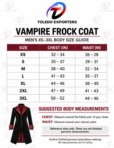 Men’s Gothic Vampire Coat, Black Damask Velvet with Burgundy Lapels and Cuffs image 3