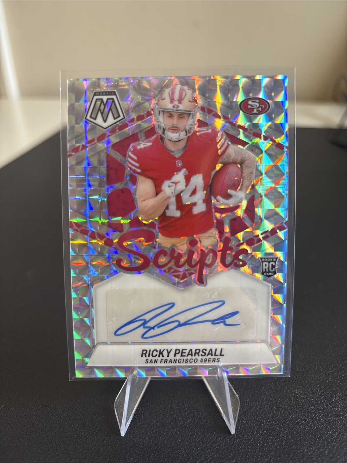 2024 Panini Mosaic Ricky Pearsall Silver Mosaic Rookie Scripts Auto Rookie RC