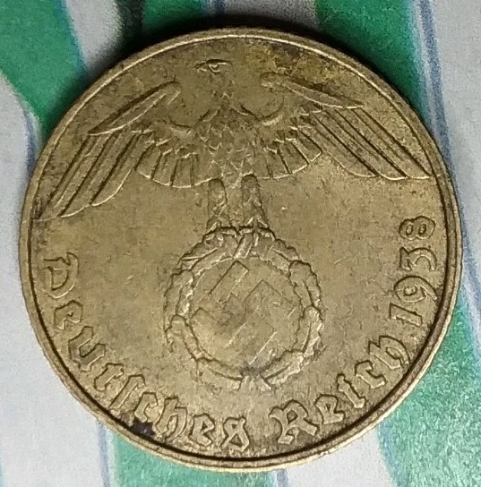 WWII Third Reich 5 Reichspfennig 1938-E Muldenhutten Germany, Combined Shipping 