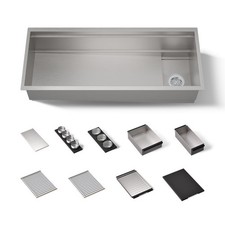 Kohler K-37907-PAP-NA Workstation Sink 45.75 in Black