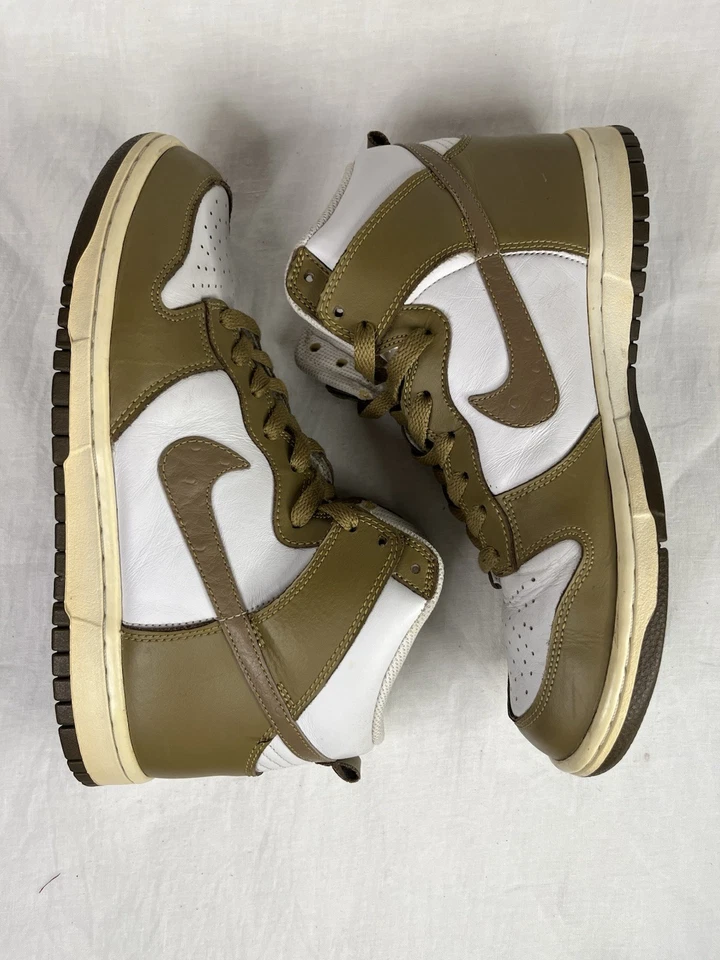 Nike Dunk High Ostrich Swoosh Pack Brown Kelp 2011 Size 8.5 Used 317982-108 - Image 4 of 4