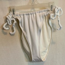 AA-441 Aerie NWT PLUS SIZE XXL Cheekiest Side Tie White Swim Bikini Bottoms
