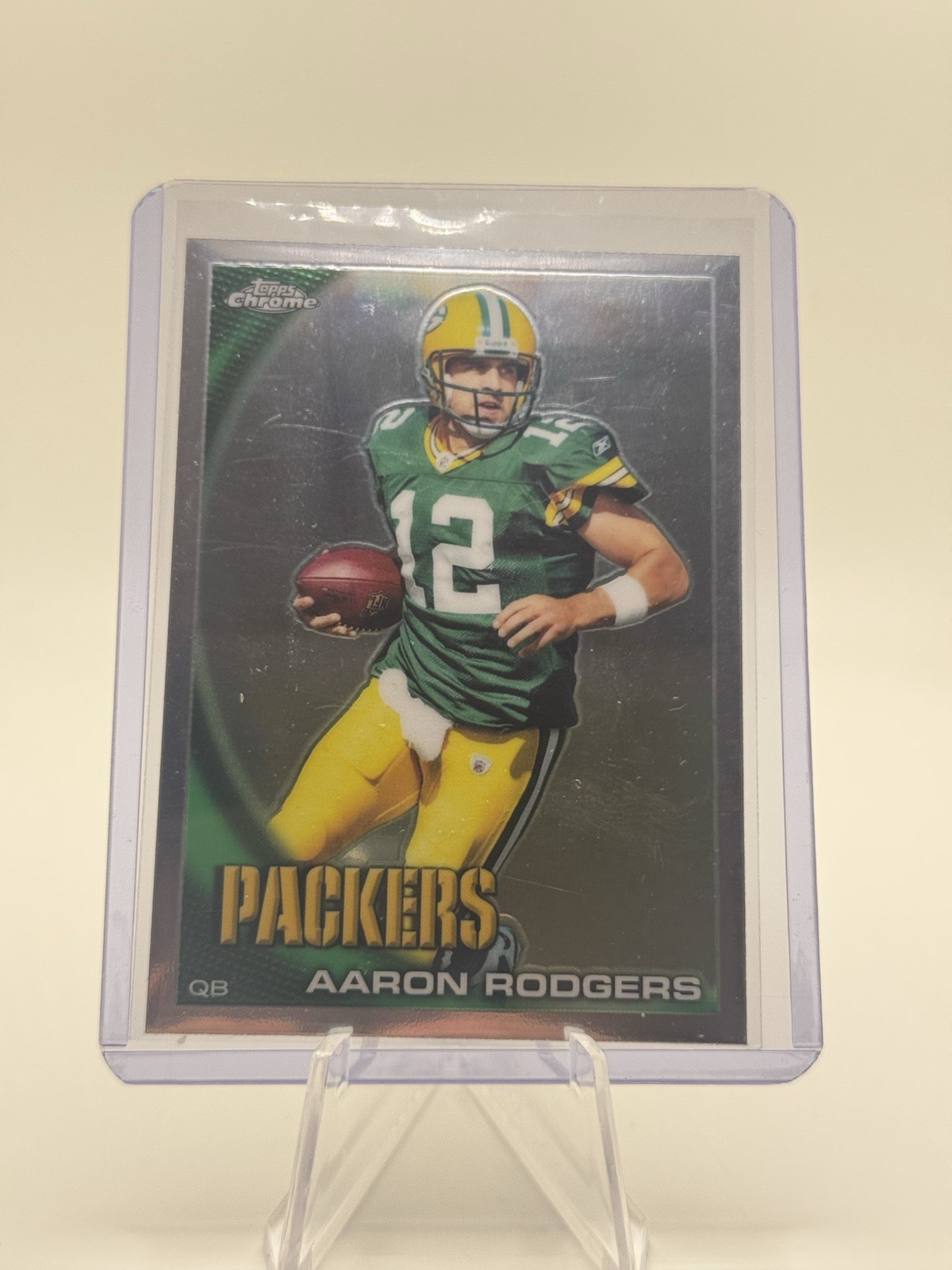 2010 Topps Chrome Football Card Aaron Rodgers #C124 Green Bay Packers