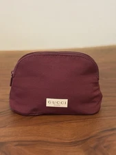 GUCCI beauty Zip  Pouch Burgundy Makeup Bag 7”x5”x2.5” New