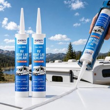 FEATRITY RV Roof Sealant Self-Leveling: 10.3 oz 2-Pack White Lap Sealant