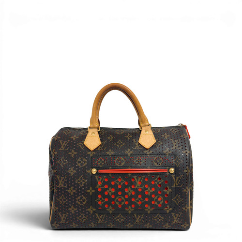 LOUIS VUITTON Monogram Perforated Speedy 30 Orange