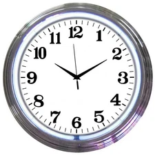 Neonetics 8CHRCW Chrome White Standard Neon Clock
