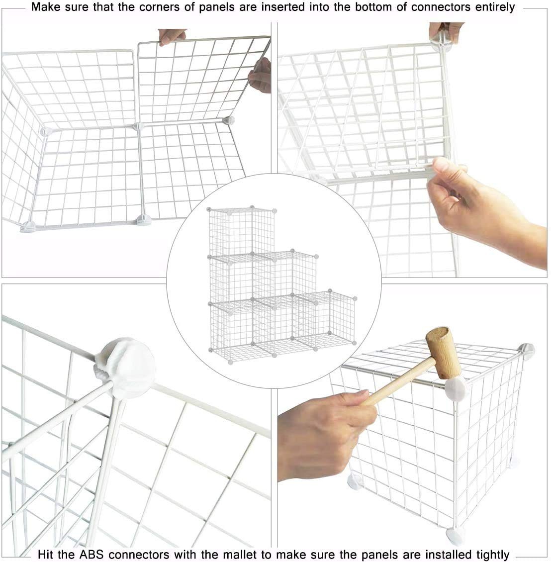 Wire Cube Storage, 6 - Cube Organizer Metal C Grids, Modular Shelves Units, S...