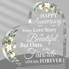 Wedding Gift for Her Years of Marriage Happy Anniversary Present White