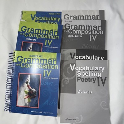 Abeka Grammar Composition IV work Text Quizzes Tests Keys 3rd Edition 10th 7bks