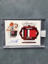 Matas Buzelis 2024-25 Panini Flawless Rookie Patch Auto Ruby /15 RC