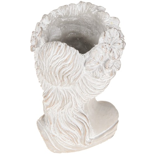 Pflanzkopf Antik Steinguss Übertopf Frau Deko 20,5cm - Bild 4 von 4