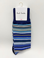 Paul Smith Blue 'Signature Stripe' Mens Cotton Socks *Made in Italy*