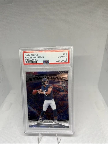 2024 Panini Prizm Caleb Williams Rookie Fireworks #25 Bears QB PSA 10 GEM MINT