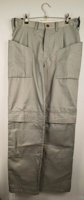 Snickers Arbeits Cargo Hose Herren 150 34 x 32 Grau Baumwollmischung Vintage