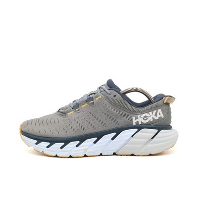 Hoka One Herren Gaviota 3 Sportschuhe Grau Gelb Mesh ämpfung Laufschuhe EU 42 