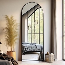 Arched Floor Mirror, 5818 Full Length Mirror with Stand, Freestanding, Alumin...